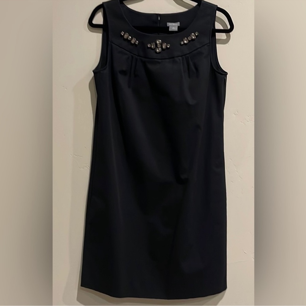 Ann Taylor 90’s Vintage Breakfast at Tiffany’s  Black Shift Dress w pockets 8